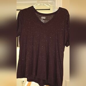 Curfew Women's Purple Sparkle Top